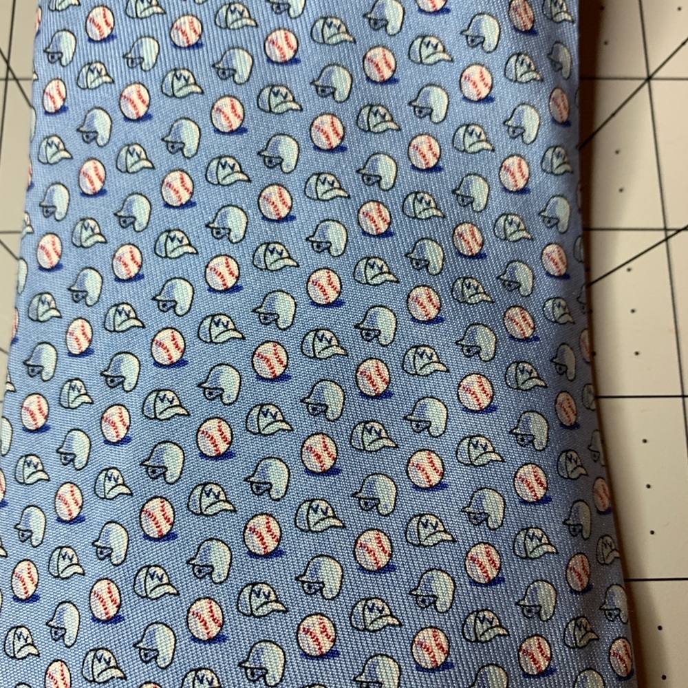 Baseball Vineyard Vines Light Blue Pattern Tie 10… - image 6
